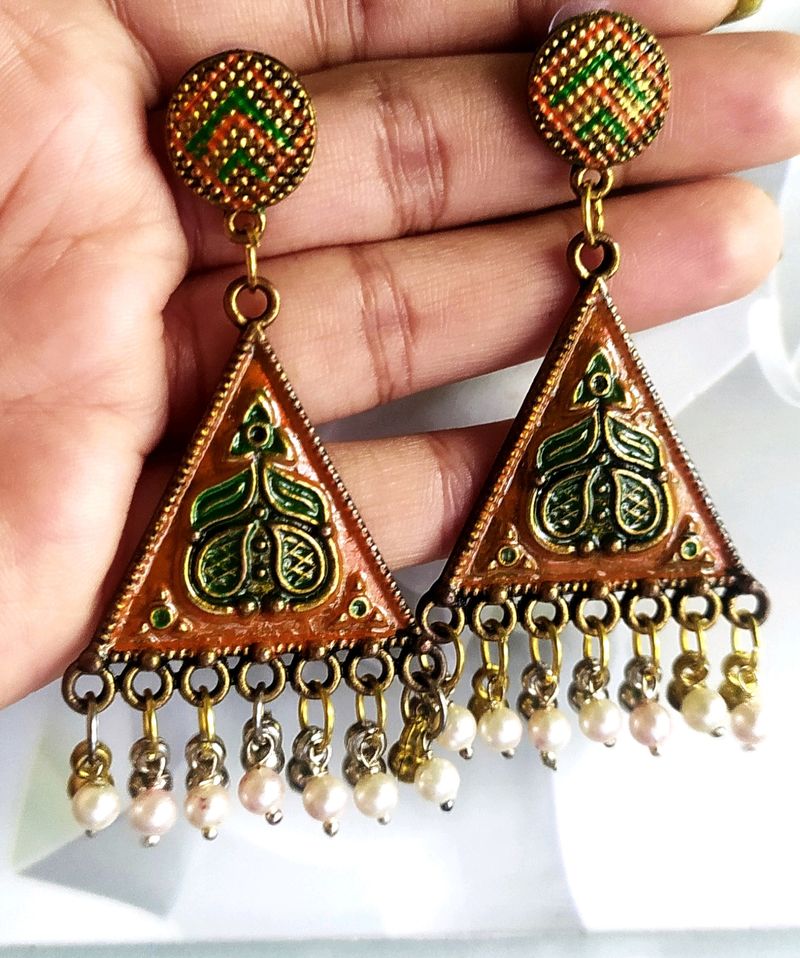 Oxidized Gold Plated Earrings