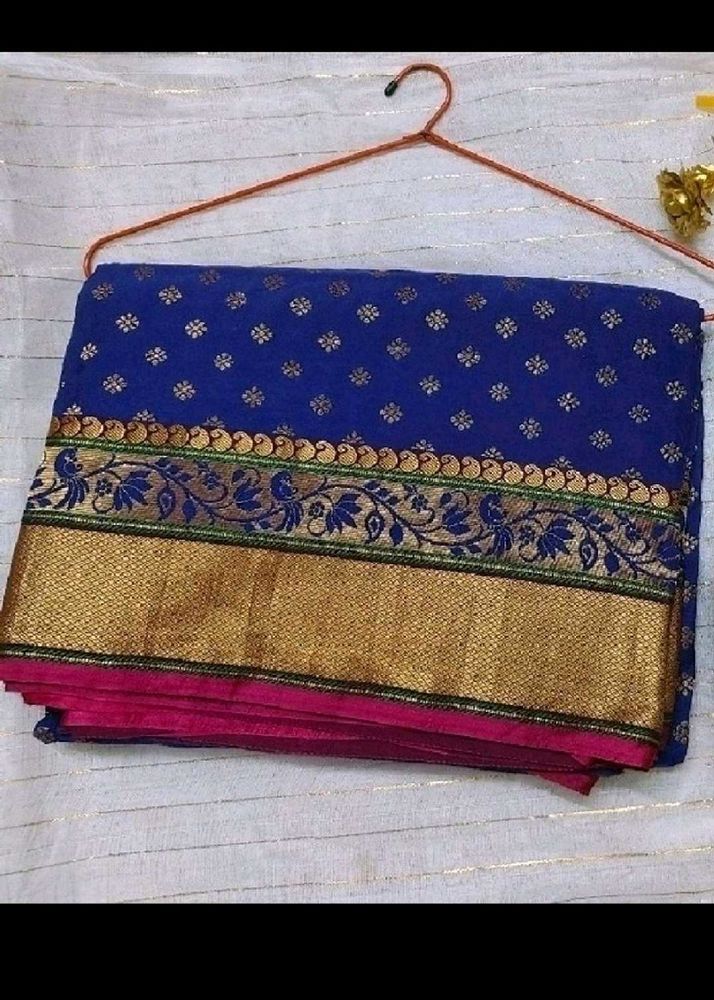 Blue + Pink Combination Saree