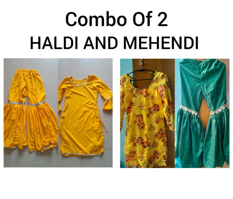 Haldi And Mehendi Sharara Suit