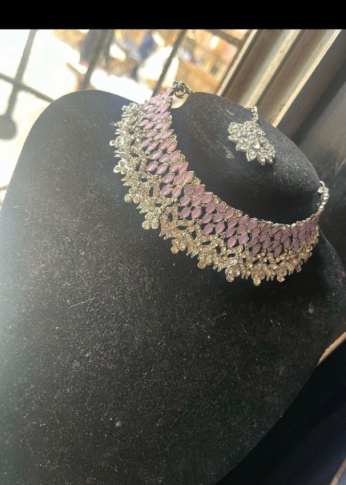 Purple Diamond Necklace Set