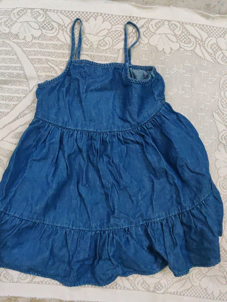 Denim Frock For 18 To 24 Months