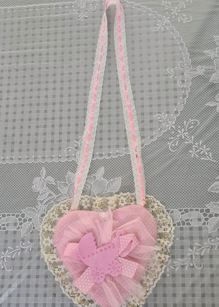 Baby Pink lacy frilly heart shaped  SLING