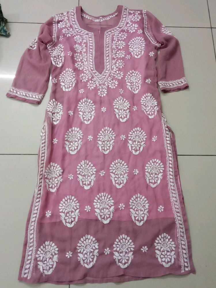 Chikenkari Georgette Kurta