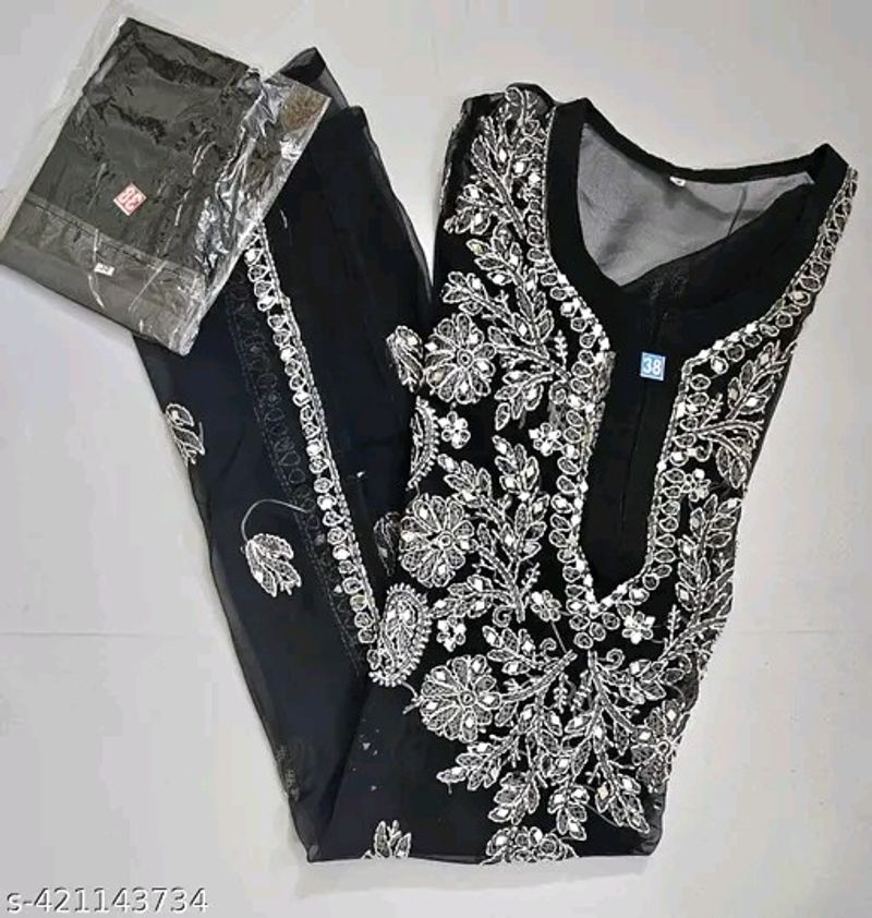 Black Chikankari Kurti