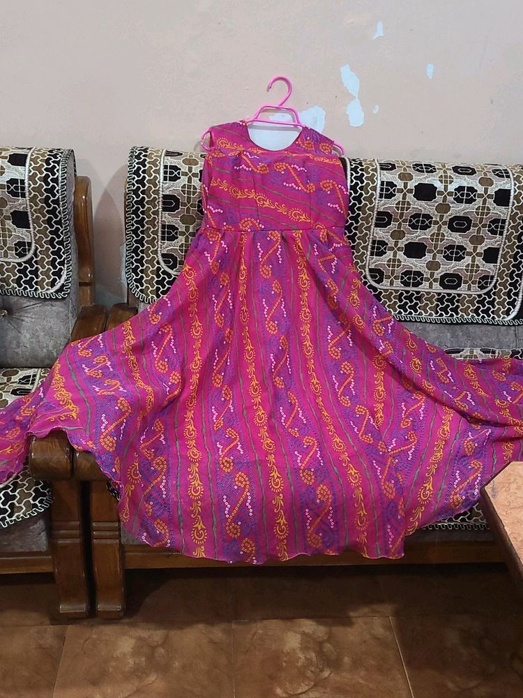 Bandhani Print Gown