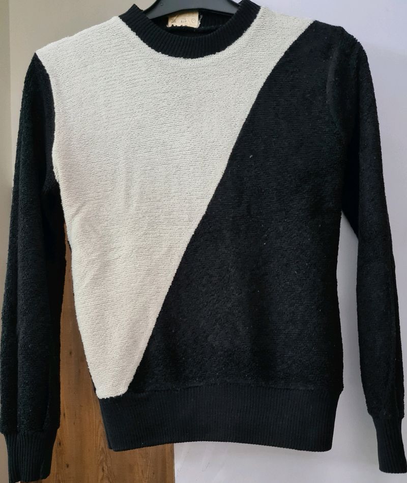 Stylish Black & White English Sweater