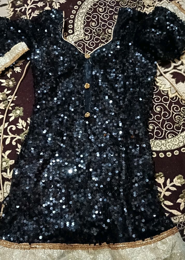 Sequined Black Kurti