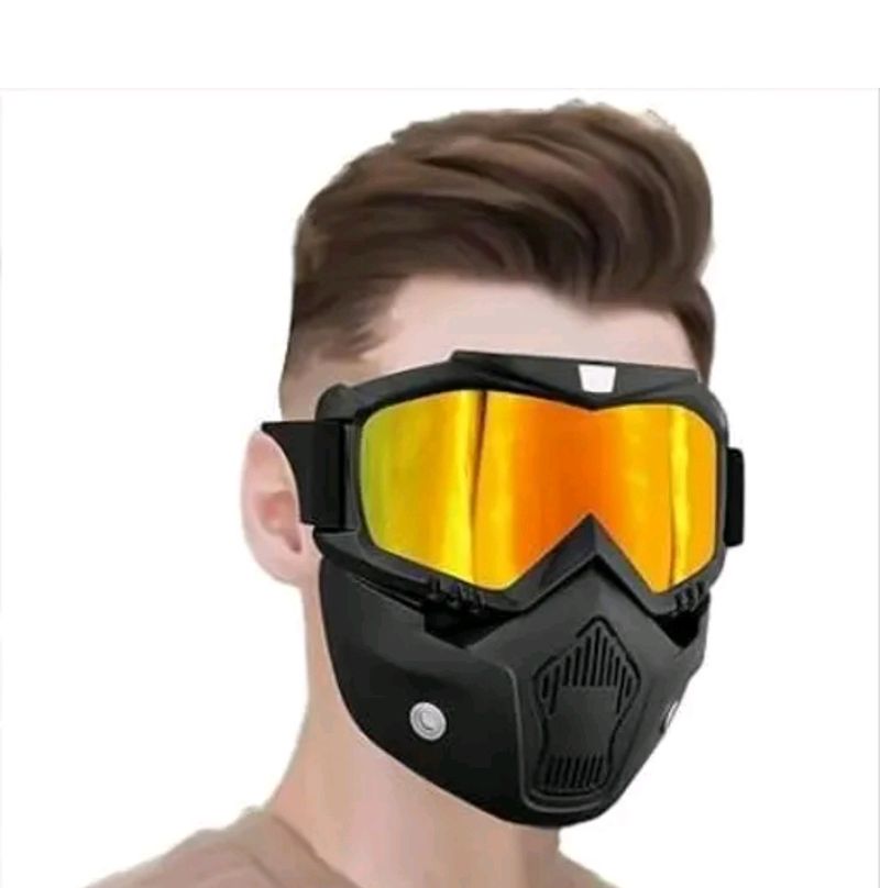 RIDING FACE SHIELD, MASK, BIKE GOGGLES DETACHABLE