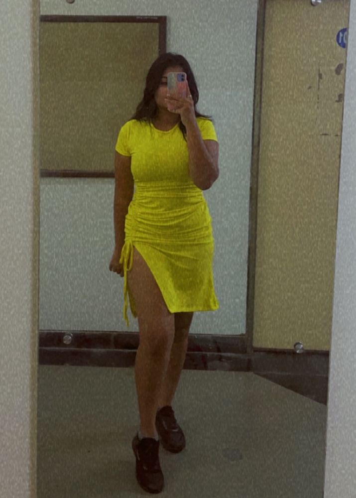 Yellow Drawstring Dress