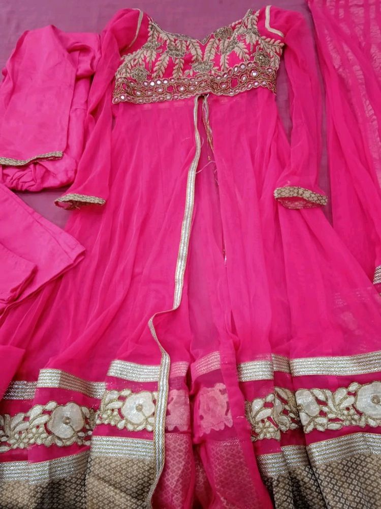 Trending Pink Colour Anarkali Set