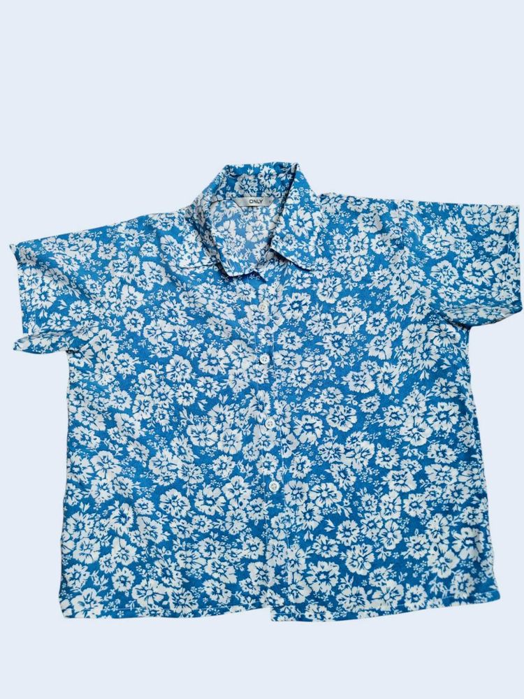 Sky Blue Floral Shirt