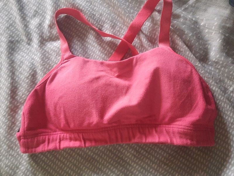 Neon Pink Decathlon Sports Bra