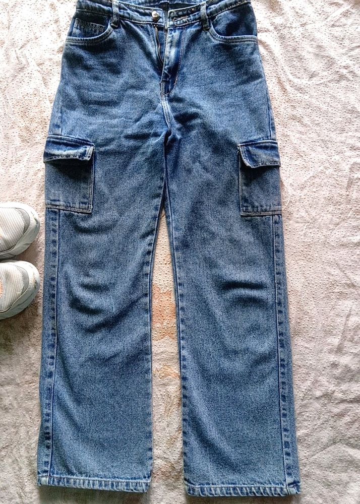 CARGO MID RISE JEANS 👖