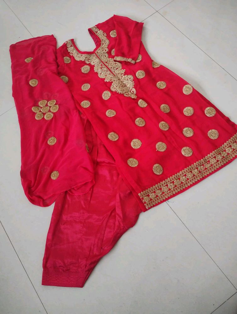 Beautiful Pink Colour 3 Piece Kurta Set