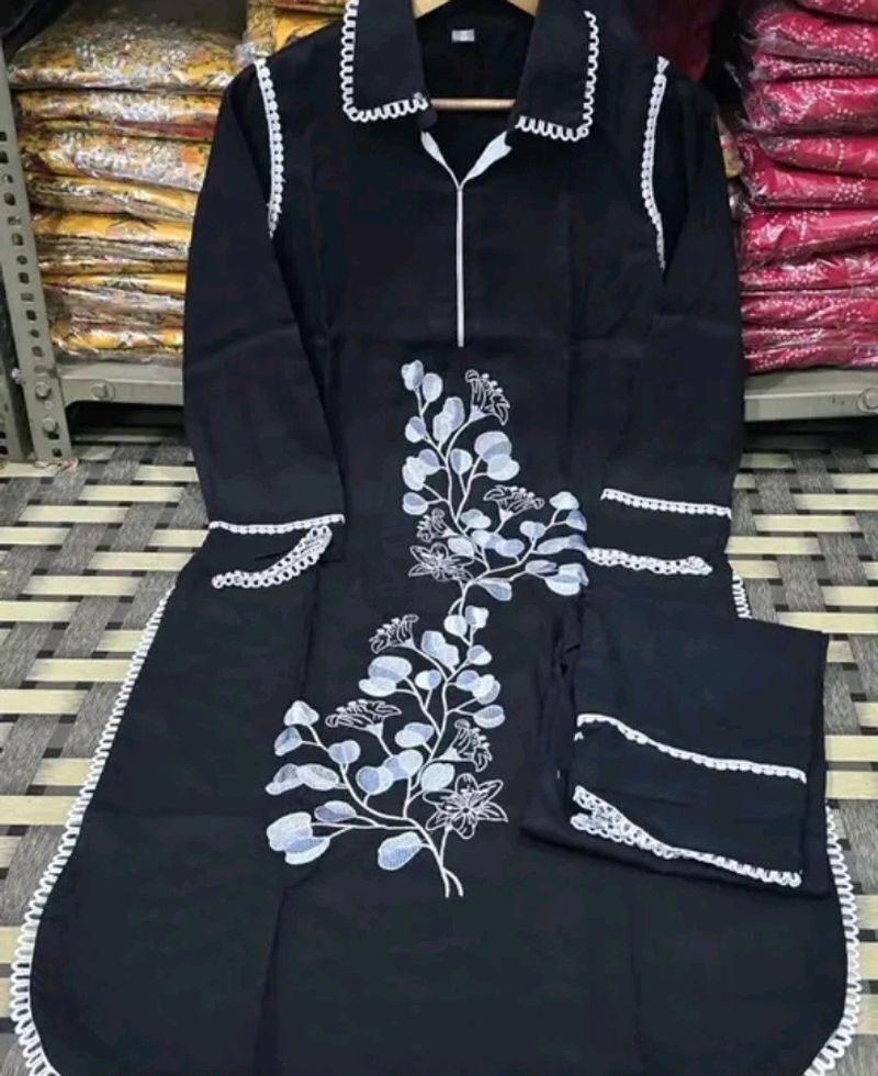 Black pakistani Kurta Set