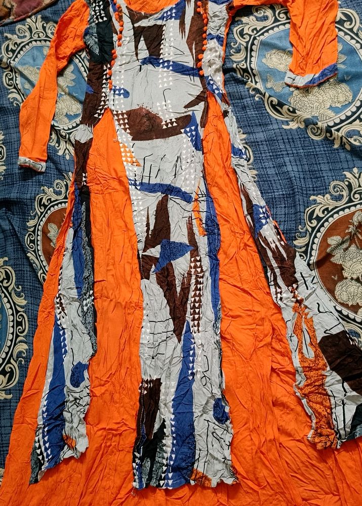 🧡 Orange Colour Gown For Women Only Rs 200