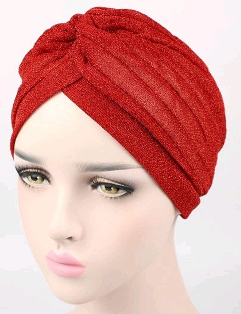 40 Rupees Off,New Shimmer Knot Pleated Turban Cap