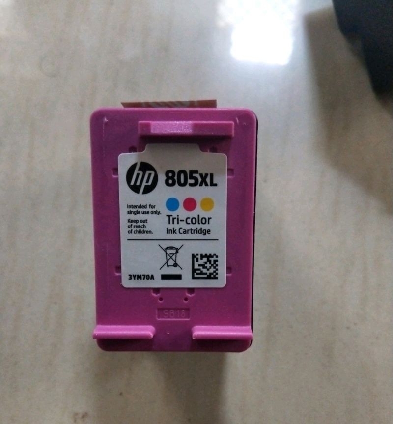 XL Size HP 805 Printer Cartridge Tricolour + Black Need To Refill And Refresh