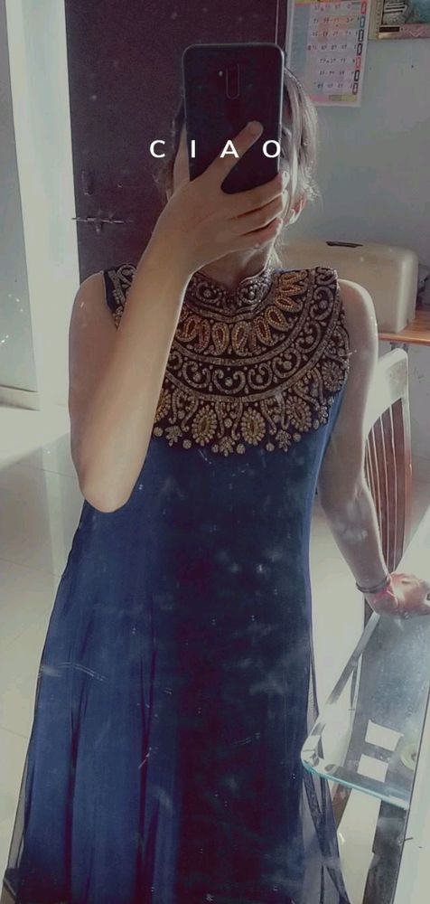 long party wear Navy Blue  dress