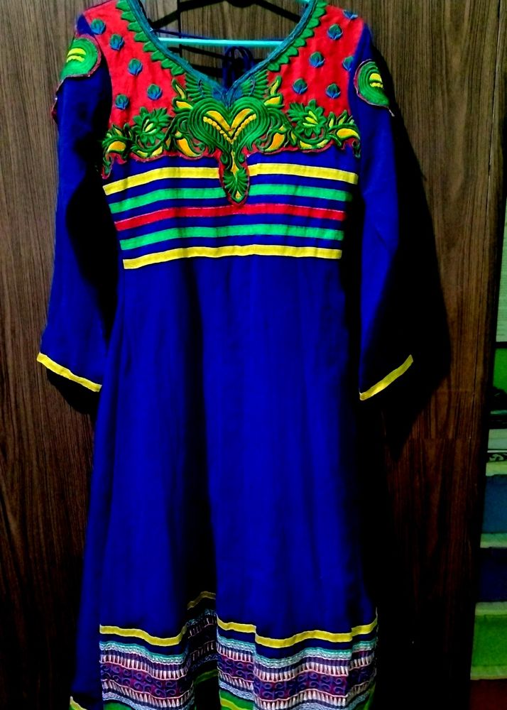 Blue Georgette Anerkali Kurti