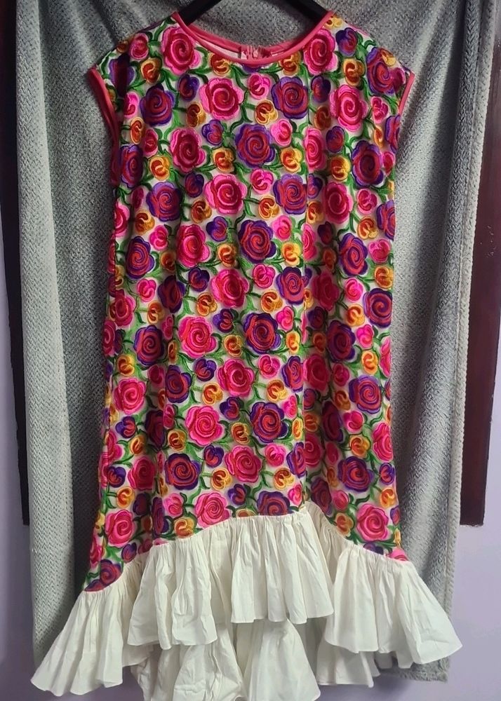 Multicolor Hand Embroidery Dress