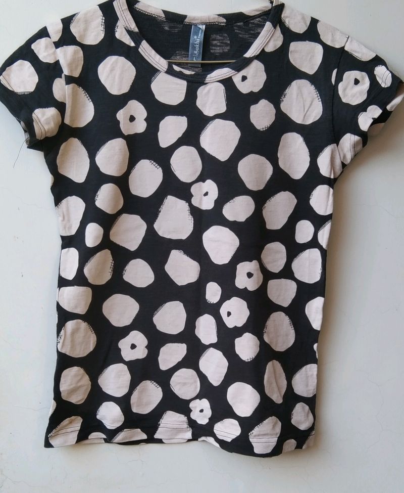 Black And White Spotted Top