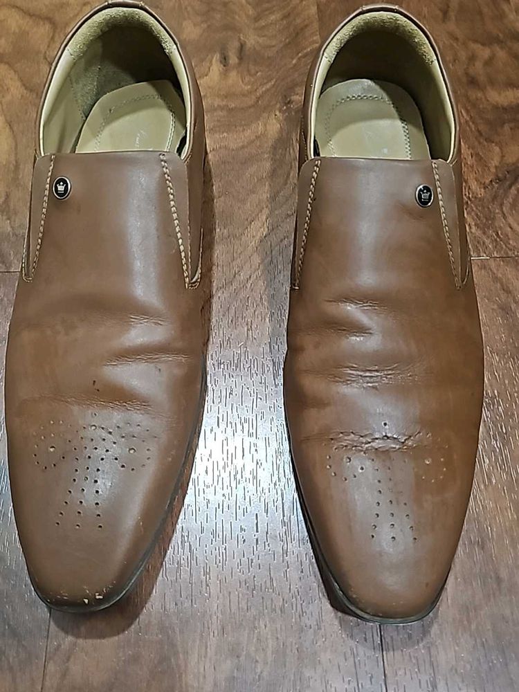 Louis Philips Pure Leather Brown Shoes