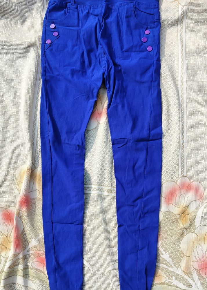 Woman Blue Jeggings