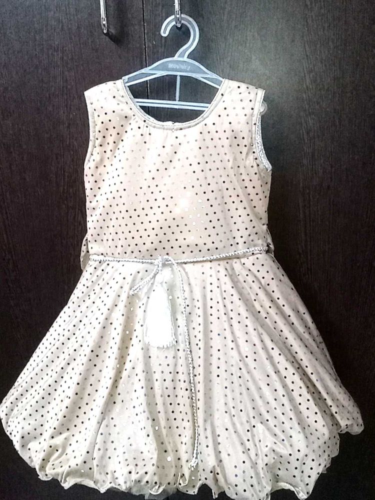 Tan Colour Beautiful Frock With Glittering