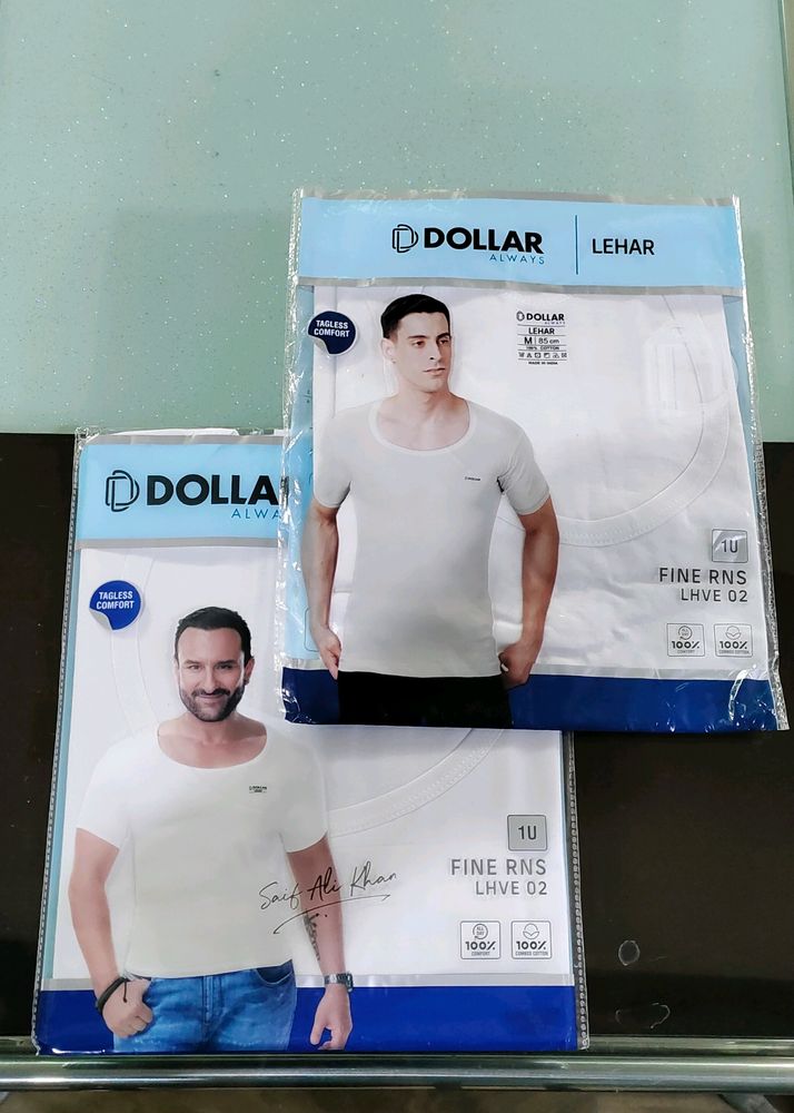 2 Pieces Dollar White Half Sleeves Vest