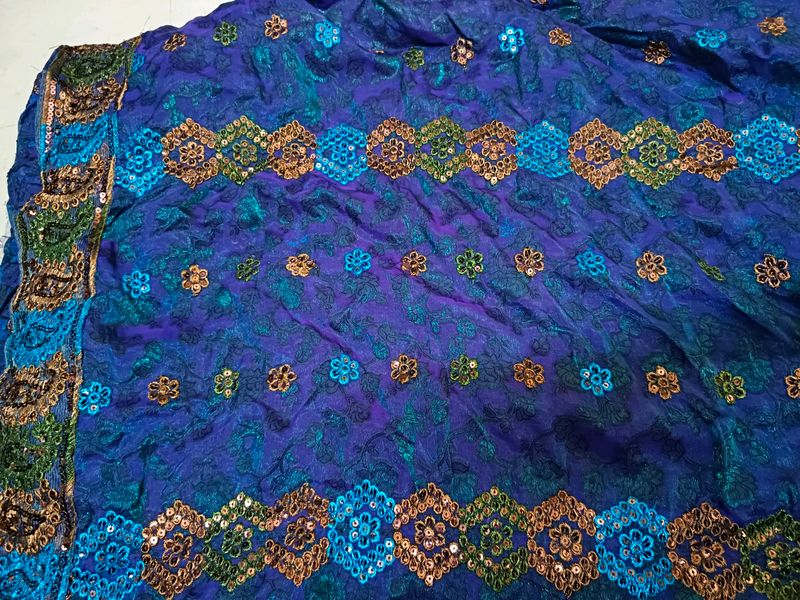 Dark Blue Colored Saree