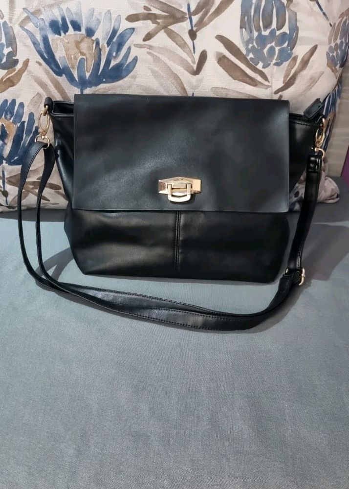 Black Caprese Faux Leather Bag