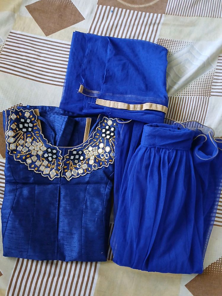 Three Piece Blue Dress