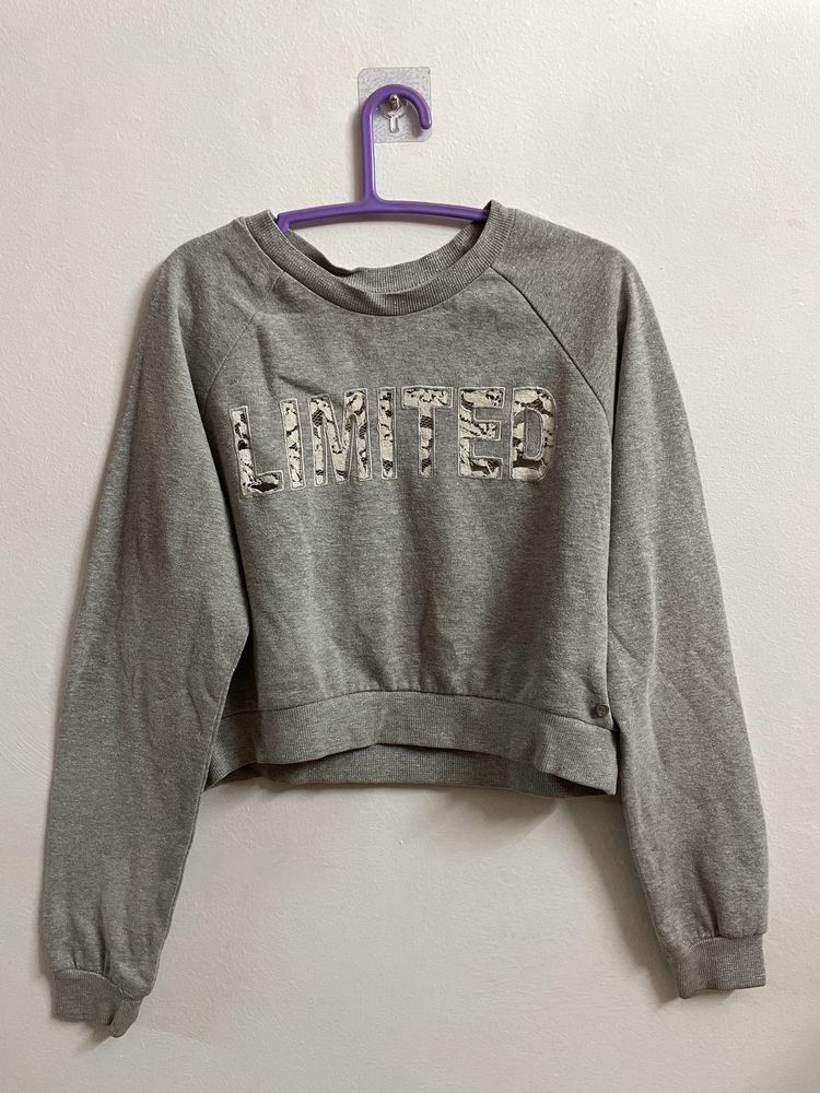 GLITTER CROP SWEATSHIRT