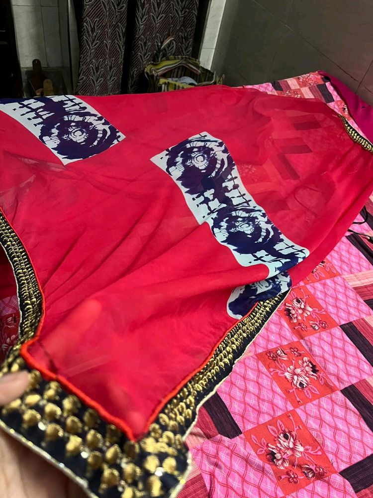 Dark Pink Saree