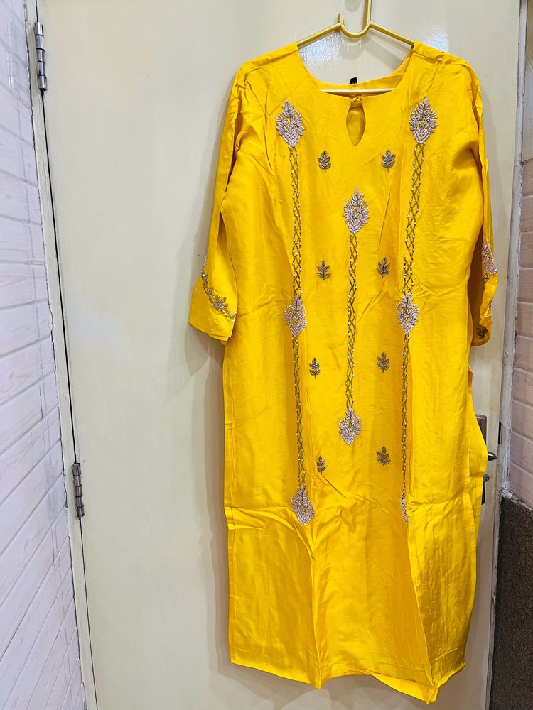 Yellow Kurti With Dupatta