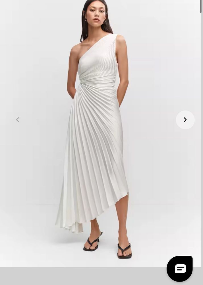 (Negotiable) One-Shoulder Pleated Maxi Dress