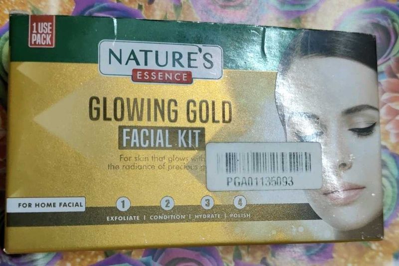 New - Glowing Gold Facial Kit ( Nature's Essence)