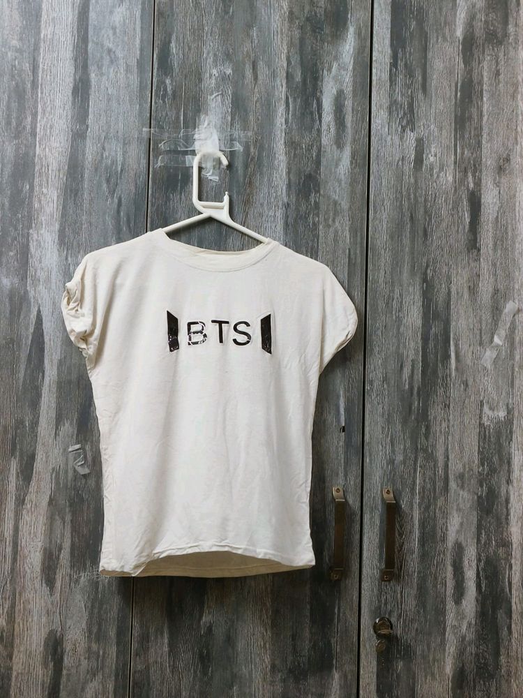 White BTS Themed Tshirt