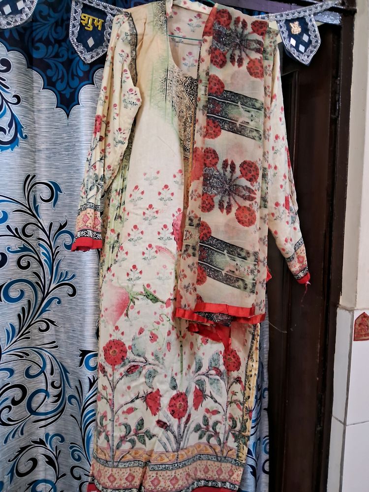 Printed Suit With Dupatta