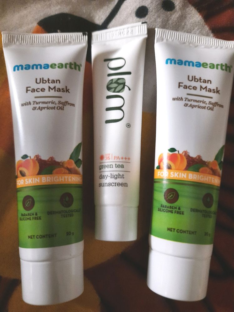 Mamaearth Earth Facemask And Plum Sunscreen