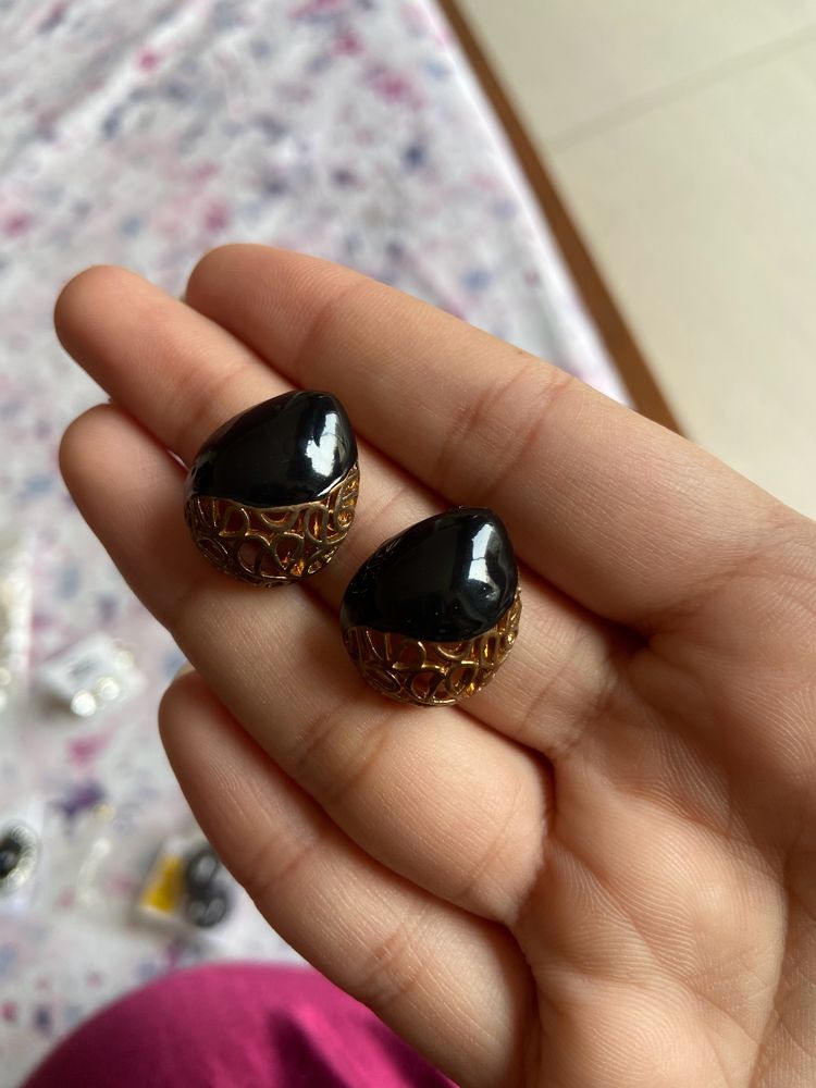 Black And Gold Earrings