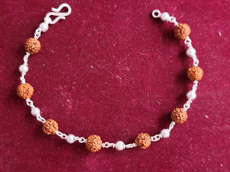 Silver Rudraksh Trendy Rakhi / Bracelet