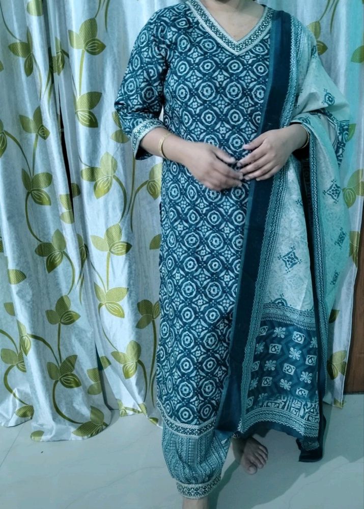 Viscose Rayon Kurta Pant And Dupatta For Women 😍