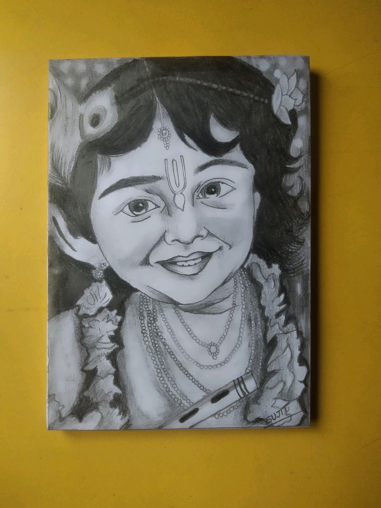 Sri Krishna Pencil Drawing