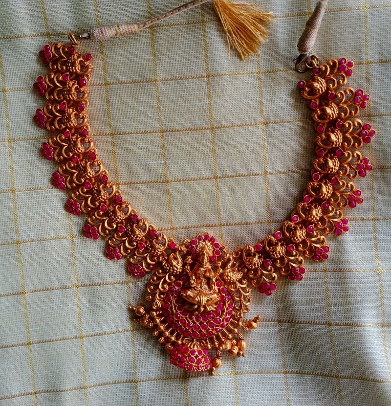 Traditional Chettinad Gold Lakshmi Necklace