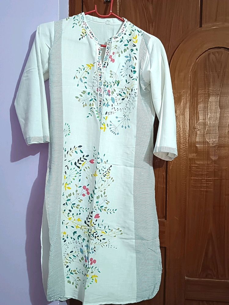 Office Wear Straight White Kurta