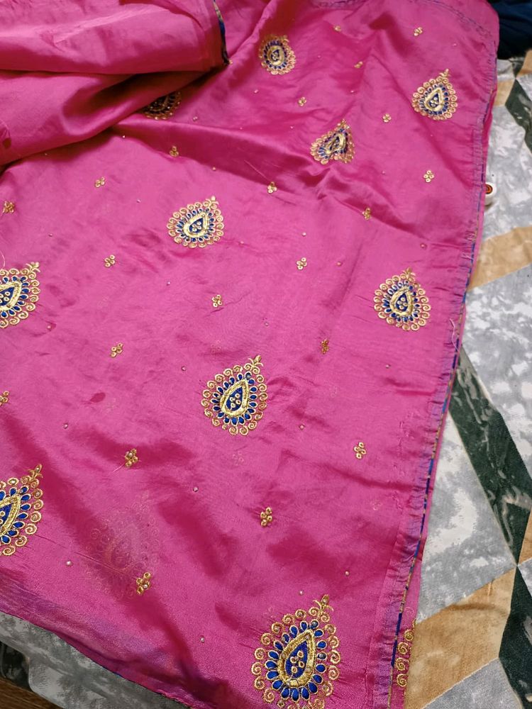 Cotton Silk Embroidered Saree