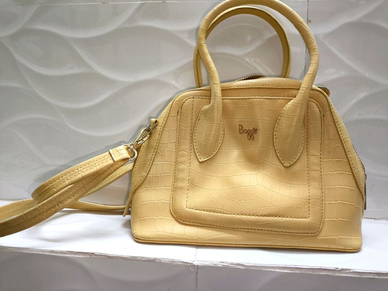 Baggit Light Yellow Handbag