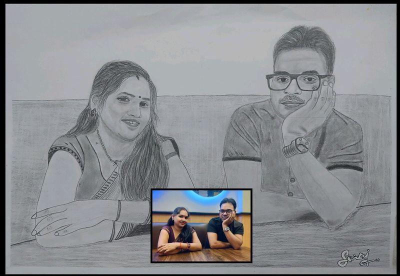 Customized Photo PENCIL SKETCH